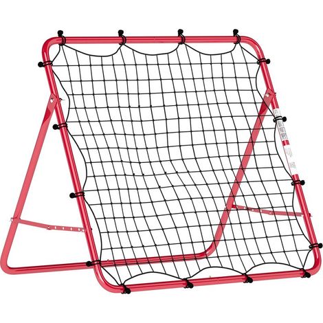 Filet de Rebond Football Portable, 5 Angles Réglables en Acier et Nylon à Double Couche, 103x72x89cm, Rouge (1/5)