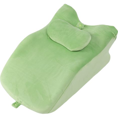 Oreiller de repos en mousse à mémoire de forme avec soutien dorsal, oreiller de lecture avec appui-tête et support pour les jambes, idéal pour dormir à la maison ou au bureau (vert). (1/5)