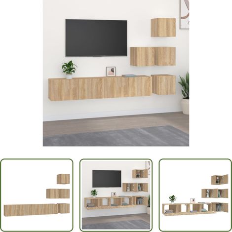 Wandhalterung - TV-Wandschrank Sonoma-Eiche Holzwerkstoff (1/5)