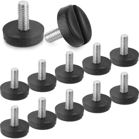 Lot de 20 pieds de meubles à filetage M6, pieds de meubles réglables filetés à vis, pied de nivellement M6 à visser pour table, chaise, tabouret, pieds de meubles, armoires (1/5)