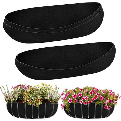 Lntyq Lot de 3 doublures de rechange en feutre pour pot de fleurs de 76,2 cm - Revêtement en tissu non tissé pour jardinières, jardins, jardinières, clôtures, paniers de fleurs, herbes, pots de légume