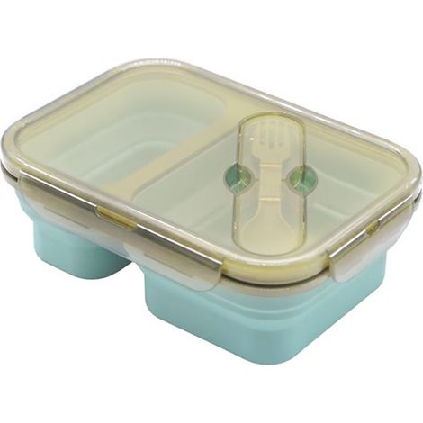 à lunch pliable en silicone 2 compartiments grande boîte à