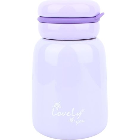 Gourde isotherme en acier inoxydable 304, 240 ml, couleur macaroni, avec poignée en silicone, jolie tasse violette (1/4)
