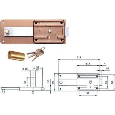 Ferroglietto P/Ferro Catenaccio 5 Mand. E Scr. Cil. Fisso S/Contr. 315 - mm.50 (315505)