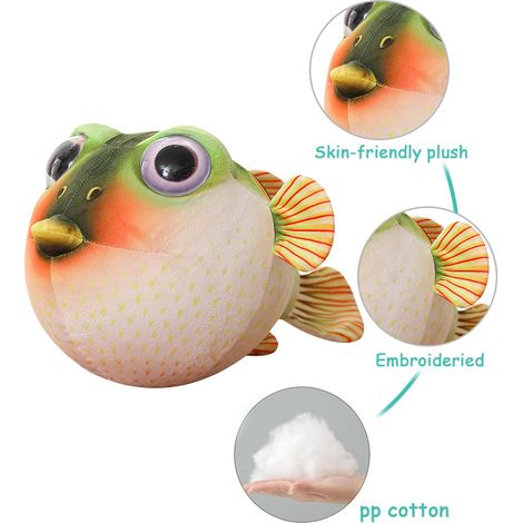 Peluche Poisson-globe Mignonne, Jouet en Peluche Douce et Moelleuse, Coussin Décoratif pour Canapé, Chambre, Cadeau (1/5)