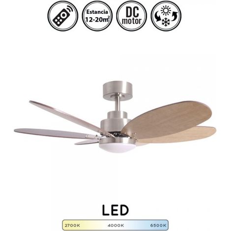 Ventilador de techo silencioso DC Rainbow con luz led y mando a distancia. función verano-invierno. 101 cm