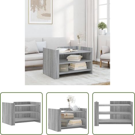 Holzwerkstoff - Couchtisch Grau Sonoma 80x50x50 cm Holzwerkstoff (1/5)