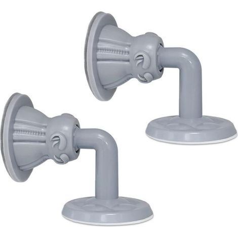 2 Pièces Bloque Porte Sol Auto Adhésif Stop Porte Silicone Bloc Porte Sol Imperméable Butee de Porte Muet Arret de Porte Butoir Porte Crochets Muraux Pas de Poinçonnage (Style 2,Gris) (1/5)