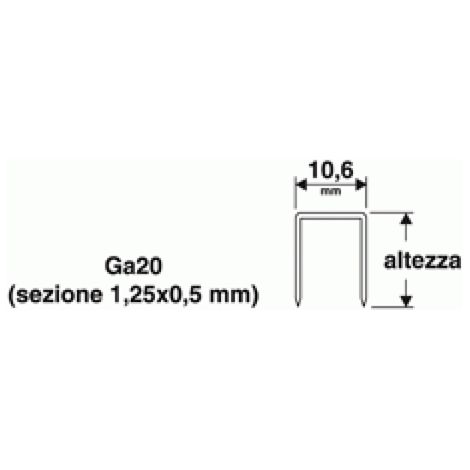 Punti graffette per fissatrici Ga20 10,6 x 10 MM 1000 PZ 1455564 VALEX