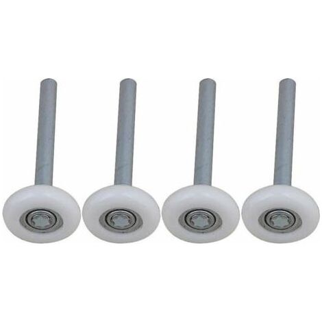 Lot de 4 roulettes de porte de garage en nylon à roulement à billes scellé avec tige de 115 mm (1/5)