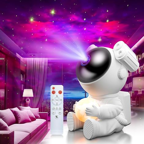 Projecteur Astronaute Ciel Étoilé avec Lampe Lune, 8 Effets Nébuleuse, Télécommande Minuterie 45/90min (1/5)