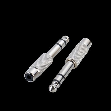 Zweikanaliger 6,5-mm-auf-AV-Buchse/6,35-mm-RCA-Stecker-Audioadapter für Mikrofon/Mischpult (1/5)