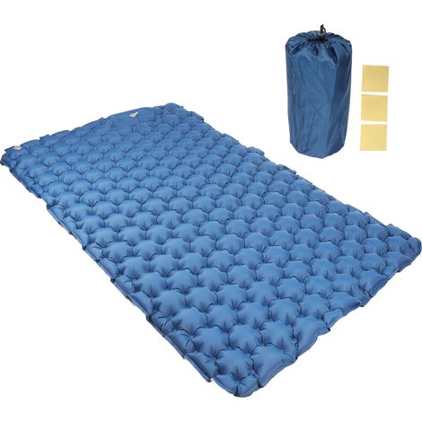 Tapis de camping gonflable double imperméable matelas d'air extérieur portable bleu marine pour couchage en voiture (1/5)