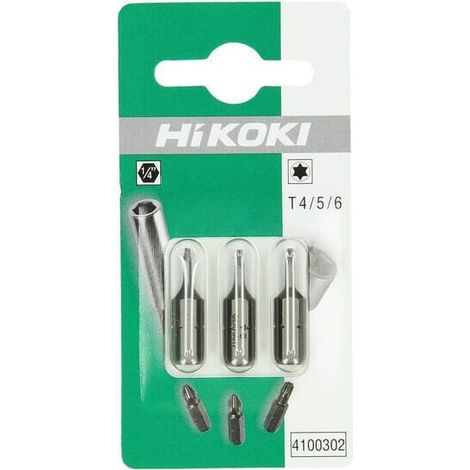 Punte Torx 1/4" T4/T5/T6-25mm (3x) HIKOKI 4100302