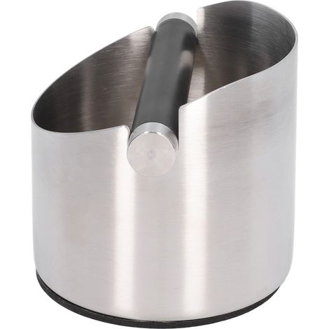 Runder Espresso-Kaffeesatzbehälter, kleines Haushaltsmodell, silberfarbener Edelstahl, kompakte Größe (FC-04-1) (1/5)