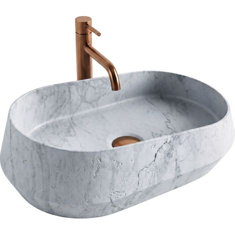 Lavabo Sobre Encimera Rea Venice Imitation Stone, Gray
