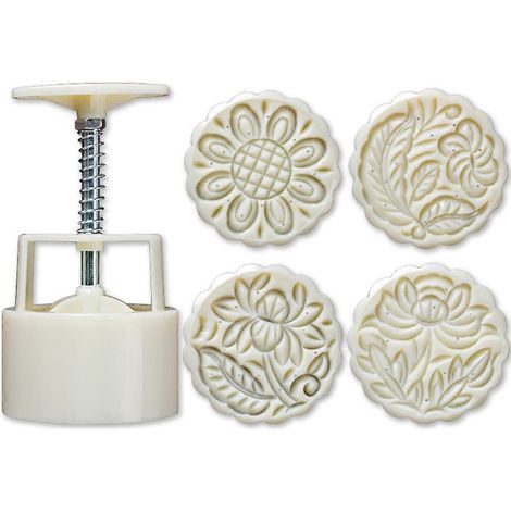 4er-Set Handstempel für Mondkuchen, Mondkuchenform, 125 g, DIY-Werkzeug