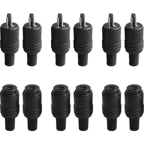 Lot de 12 Connecteur Din 2 Broches, Vis Serrage, Plastique Noir, Mâle Femelle, Système Audio (1/5)