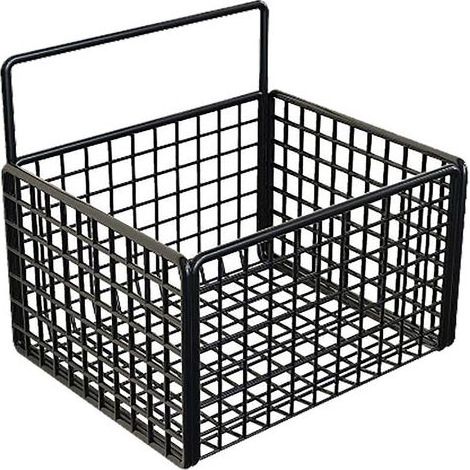 Panier de Rangement Métallique Adhésif pour Mur - Organisation Cuisine, Salle de Bain, Garde-Manger - Noir (1/5)