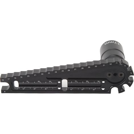 Jauge de hauteur de caisse RC en alliage d'aluminium avec échelles transparentes, clé à tendeur portable, outil multifonction 4 en 1 noir (1/5)