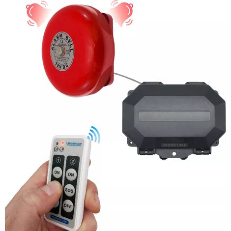 Système d'alerte sans fil 800m cloche et télécommande multi-fonction SOS - 2 zones / Durée réglable (PROTECT 800) (1/5)