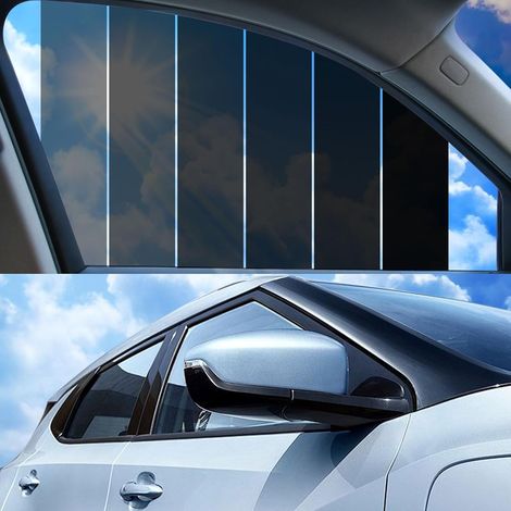 Film teinté pour fenêtre de voiture - 50 x 300 cm - Noir - Film de protection solaire autocollant pour vitres de voiture - Protection UV et protection contre la chaleur - Protection contre les éclats