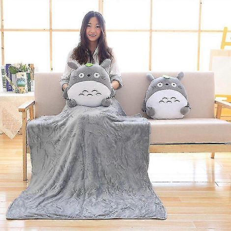 3-in-1 Multifunktionaler Totoro Plüsch-Handwärmer/Decke/Handwärmer, niedlich und weich, Valentinstagsgeschenk für Mädchen XiXi (1/3)