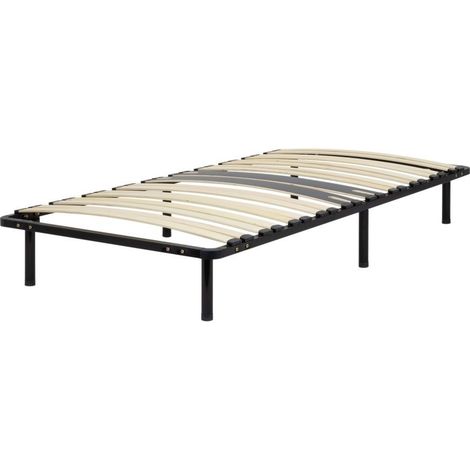 CAMA Sommier ergonomique à lattes avec zone lombaire renforcée 80X200 + pieds