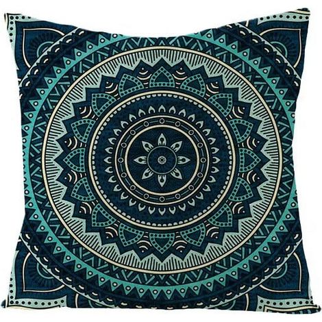 Taie D'oreiller - Coton Lin - Double Face - Pour Canapé Fauteuil Lit Voiture Intérieur Extérieur - 40x40 cm (1/5)