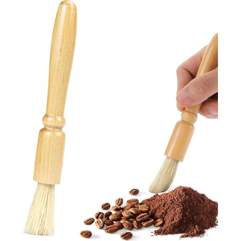 Accessoire pour moulin à café en bois, avec manche en bois et brosse de nettoyage, pour doser, nettoyer ou entretenir le café expresso.-AquaForge (1/5)