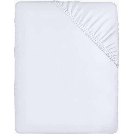 Drap Housse - Blanc, 160 x 200 cm - Coupes de 35 cm pour Matelas épais - Polyester Microfibre brossée (1/4)