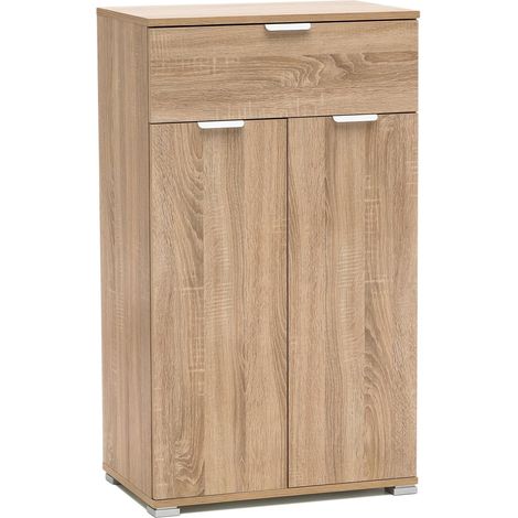 Armadietto 2 Ante con Cassetto Rovere Sonoma 60x38x105 cm Già Montato