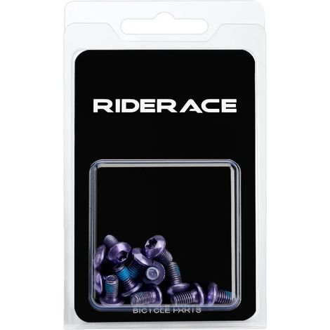 Tornillo para disco de freno de bicicleta, fabricado en acero inoxidable duradero, diseño Torx T25, color púrpura. (1/2)