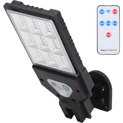 Lampadaire Solaire Extérieur Télécommande Étanche IP64 Éclairage COB Applique Murale pour Jardin (1/5)