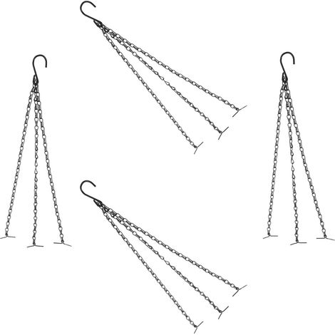 4 chaînes de suspension et systèmes gain place pour pots fleurs en fer (1/5)