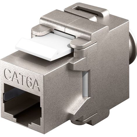 Modulo Keystone RJ45 CAT 6A, STP, larghezza 17,1 mm, 180° tipo di farfalla, IDC connettori (montaggio senza attrezzi).