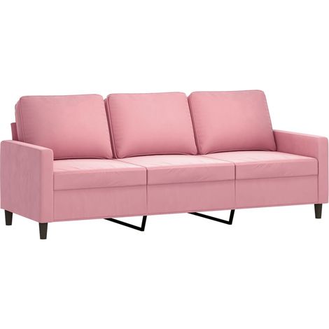 Canapé Sofa à 3 places Rose 180 cm Velours