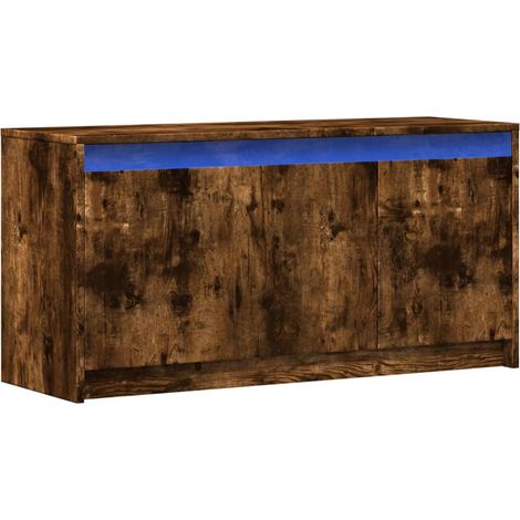 Mobile TV multimediale scaffale per televisione televisione buffet sala da pranzo soggiorno camera da letto con LED rovere affumicato 100 x 34 x 50 cm derivati del legno marrone 020026471