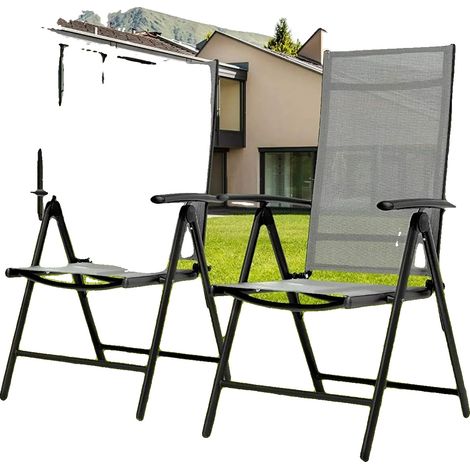 Chaise Longue Pliable, Cadre en Aluminium, Design Pliable, 7 Positions Réglables, Capacité de 120 kg, 65 x 56 x 107 cm (1/5)