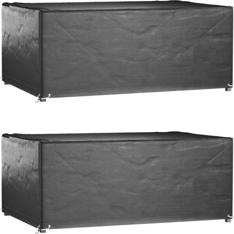 Fundas muebles jardín 2 uds 8 ojales rectangular 180x122x75 cm