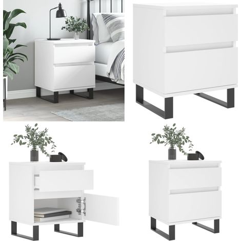 Table de chevet Blanc 40x35x50 cm Bois d’ingénierie - Table De Chevet - Meuble De Chambre - Table Nuit - Table D'appoint - Mobilier Contemporain - Home & Living (1/5)