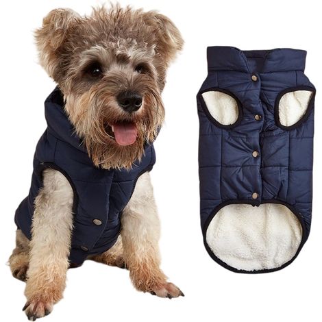 Gilet Pour Chien - Doublure Polaire Intégrée - Matière Anti-Vent - Fermeture Zippée Avant Et Bouton Arrière - Tailles XS À XXXL - Pour Chiens De 2 À 30,3 Livres (1/5)