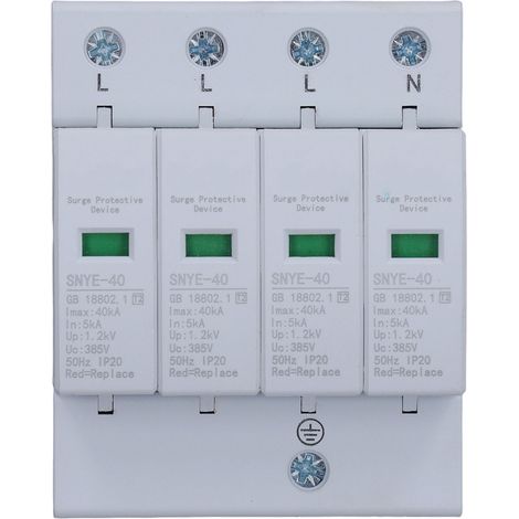 Dispositif de protection contre les surtensions à réponse rapide, grande capacité de charge, résistant au feu et à la corrosion, protecteur de tension domestique 4P 385V (1/5)