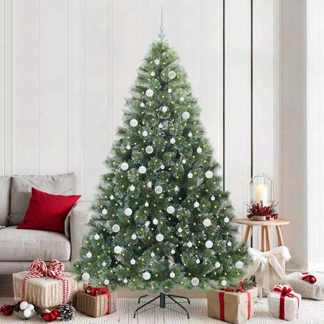 Künstlicher Weihnachtsbaum mit 300 LEDs Grün 210 cm PE und PVC