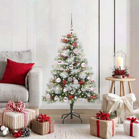 vidaXL Albero di Natale artificiale Verde e bianco 120 cm