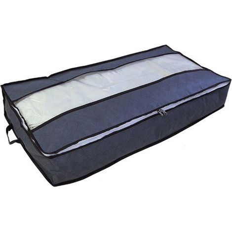 1 bolsa de almacenamiento para debajo de la cama, bolsa grande plegable de tela no tejida, bolsas de almacenamiento para edredones, mantas, almohadas, juguetes y ropa (100 x 50 x 18 cm), color gris. (1/5)