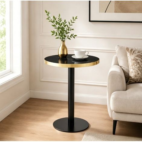 Mesa auxiliar redonda MDF y metal 60x73,7 cm OKMYHOME (1/4)
