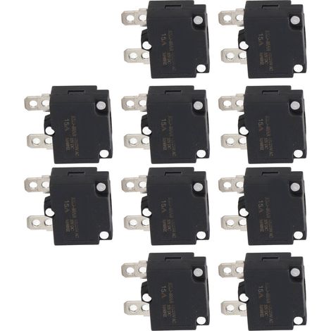 Lot de 10 disjoncteurs automatiques anti-surtension en ABS pour voiture jouet enfant AC 125V 250V DC 32V (1/5)