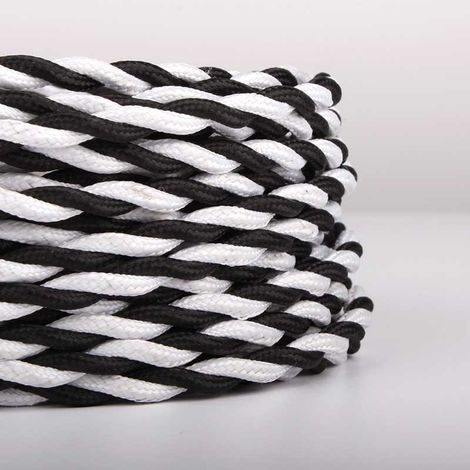 Cavo intrecciato rivestito in tessuto effetto seta Colore bianco (1/5)