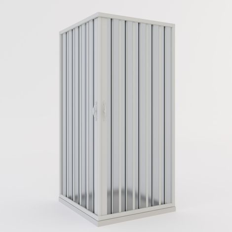 Idralite – Cabine de douche pliante réductible en pvc – Ouverture centrale – Dimensions 90x90 cm – Hauteur 185 cm – Réversible et ajustable